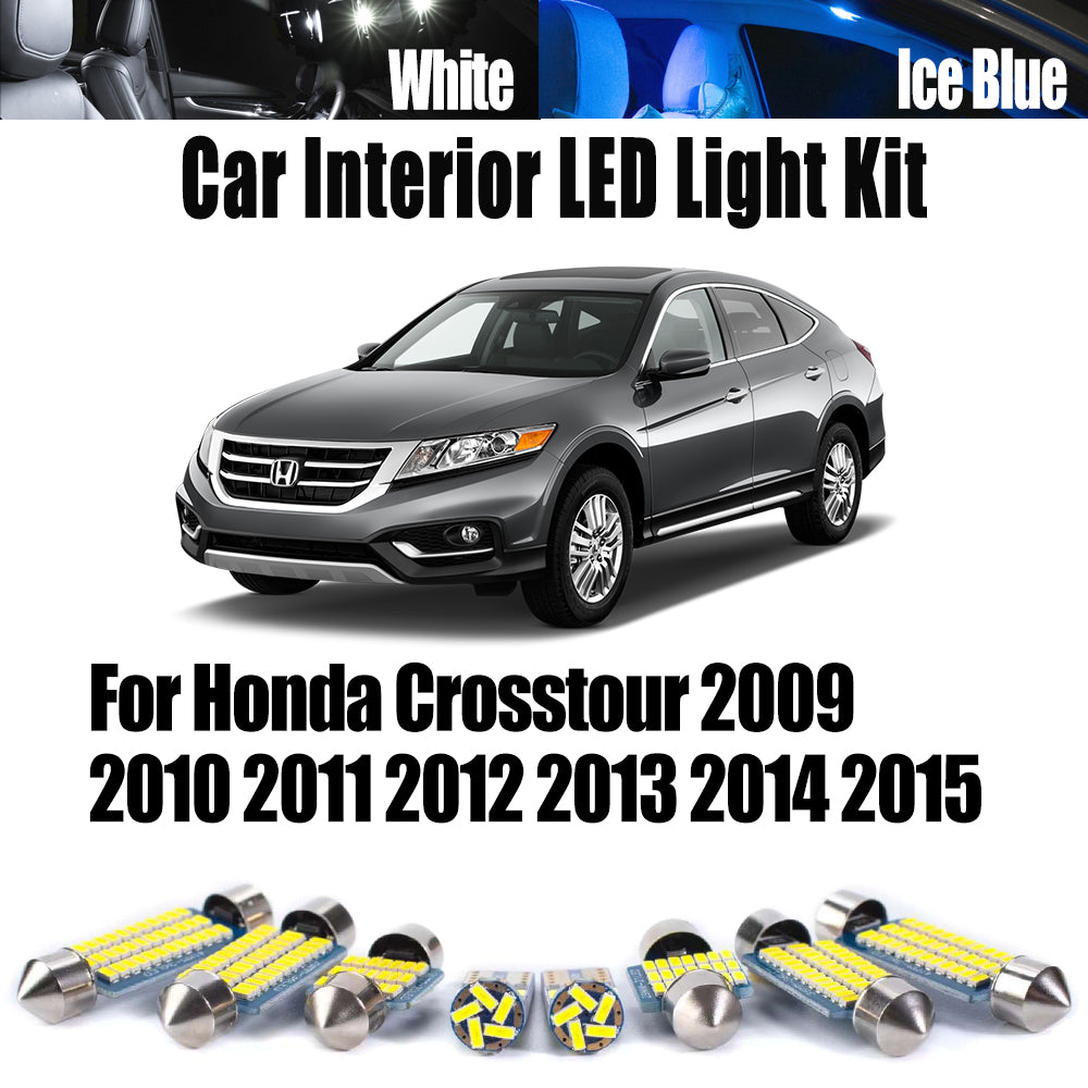 AutoGlowLED 17Pcs Canbus LED Interior Light Kit for Honda Crosstour 2009-2015