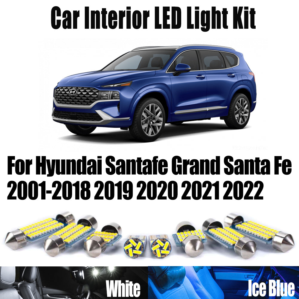 AutoGlowLED LED Interior Light Kit for Hyundai Santa Fe 2001-2022 Canbus