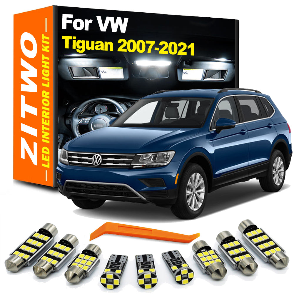 AutoGlowLED LED Interior Light Kit for VW Tiguan 2007-2022, 10-14 PCS