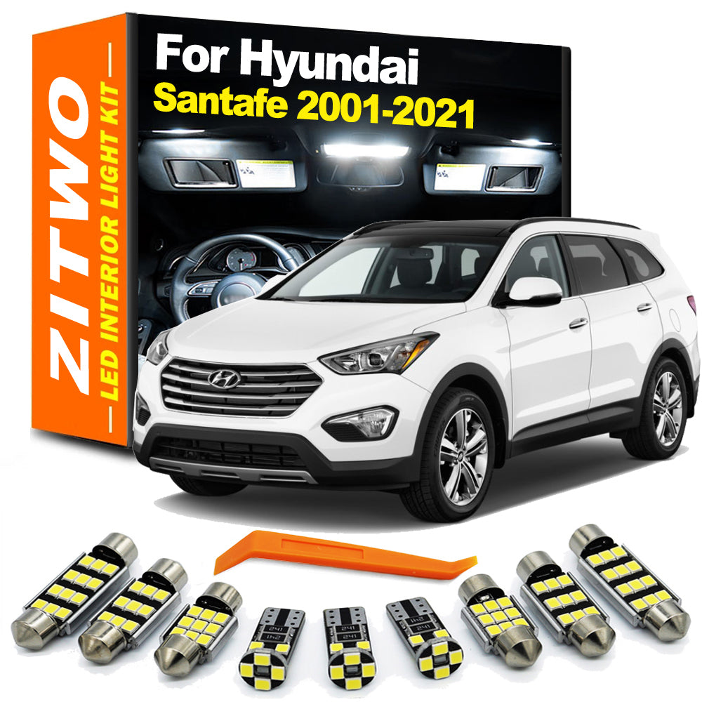 AutoGlowLED Interior Dome Map Light Kit for Hyundai Santa Fe 2001-2023