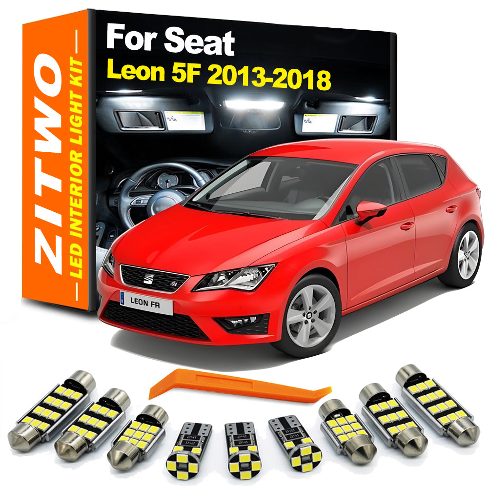 AutoGlowLED 14Pcs Canbus LED Interior Light Kit for Seat Leon 5F 2013-2018