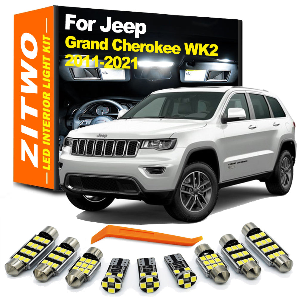 AutoGlowLED 15-Piece LED Interior Light Kit for Jeep Grand Cherokee WK2 2011-2021