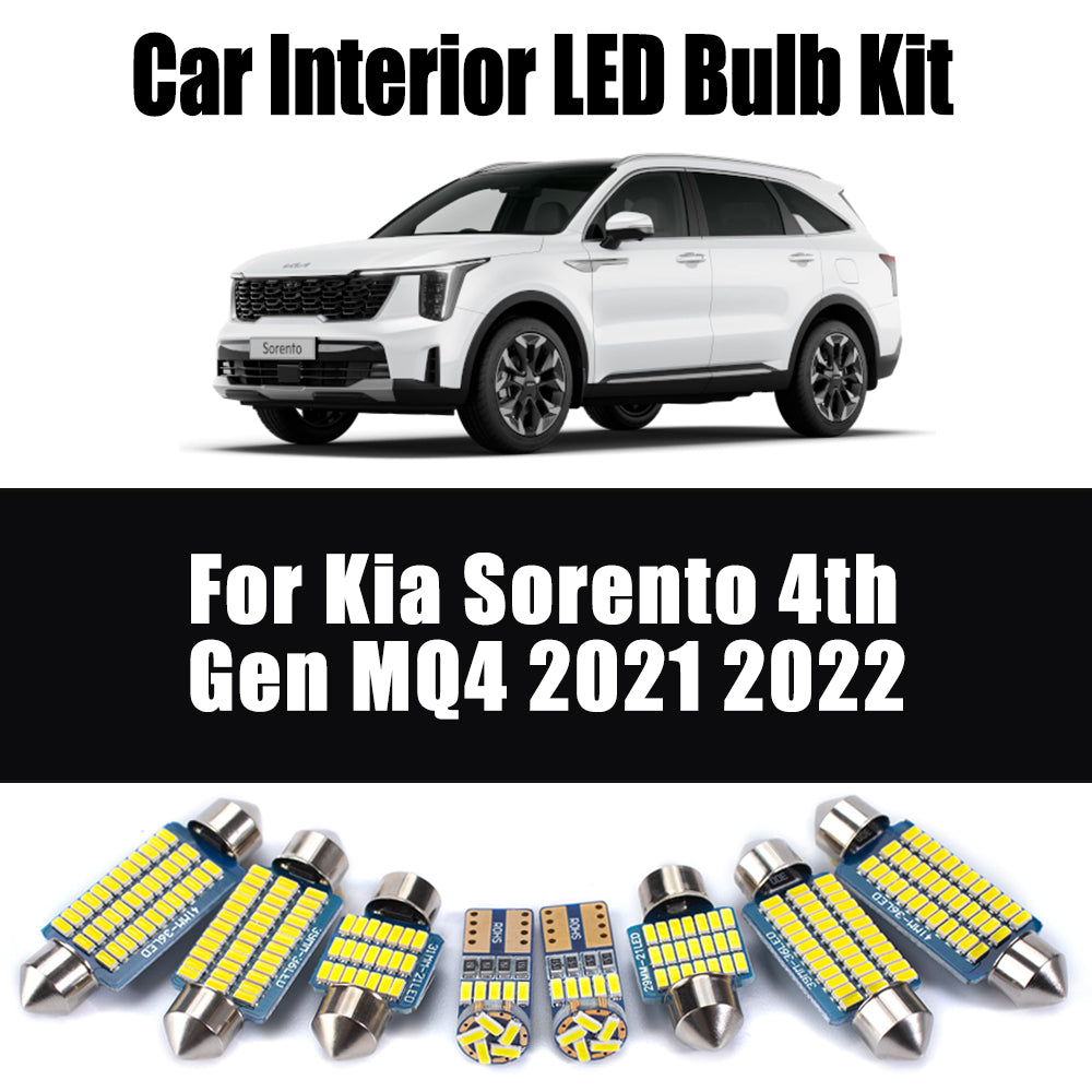 AutoGlowLED 9Pc Canbus LED Interior Light Kit for Kia Sorento MQ4 2021-2022
