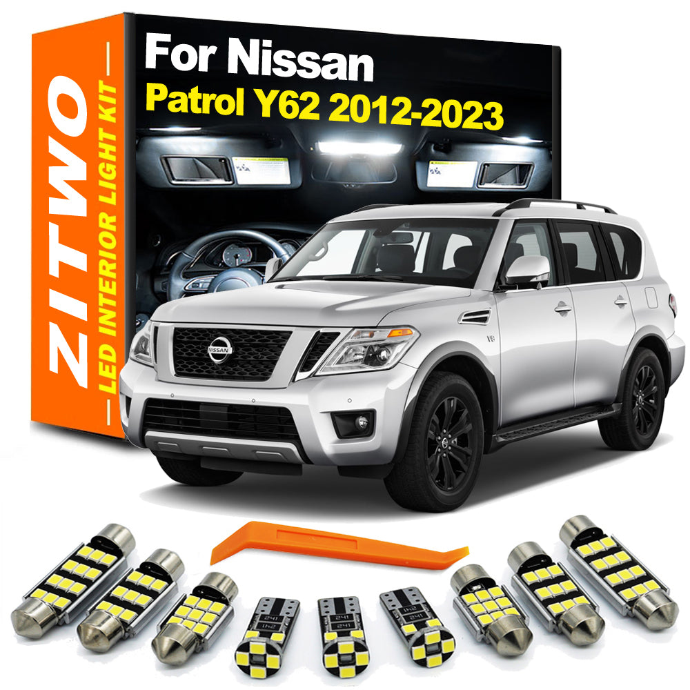 AutoGlowLED 15-Piece LED Interior Light Kit for Nissan Patrol Y62 2012-2023