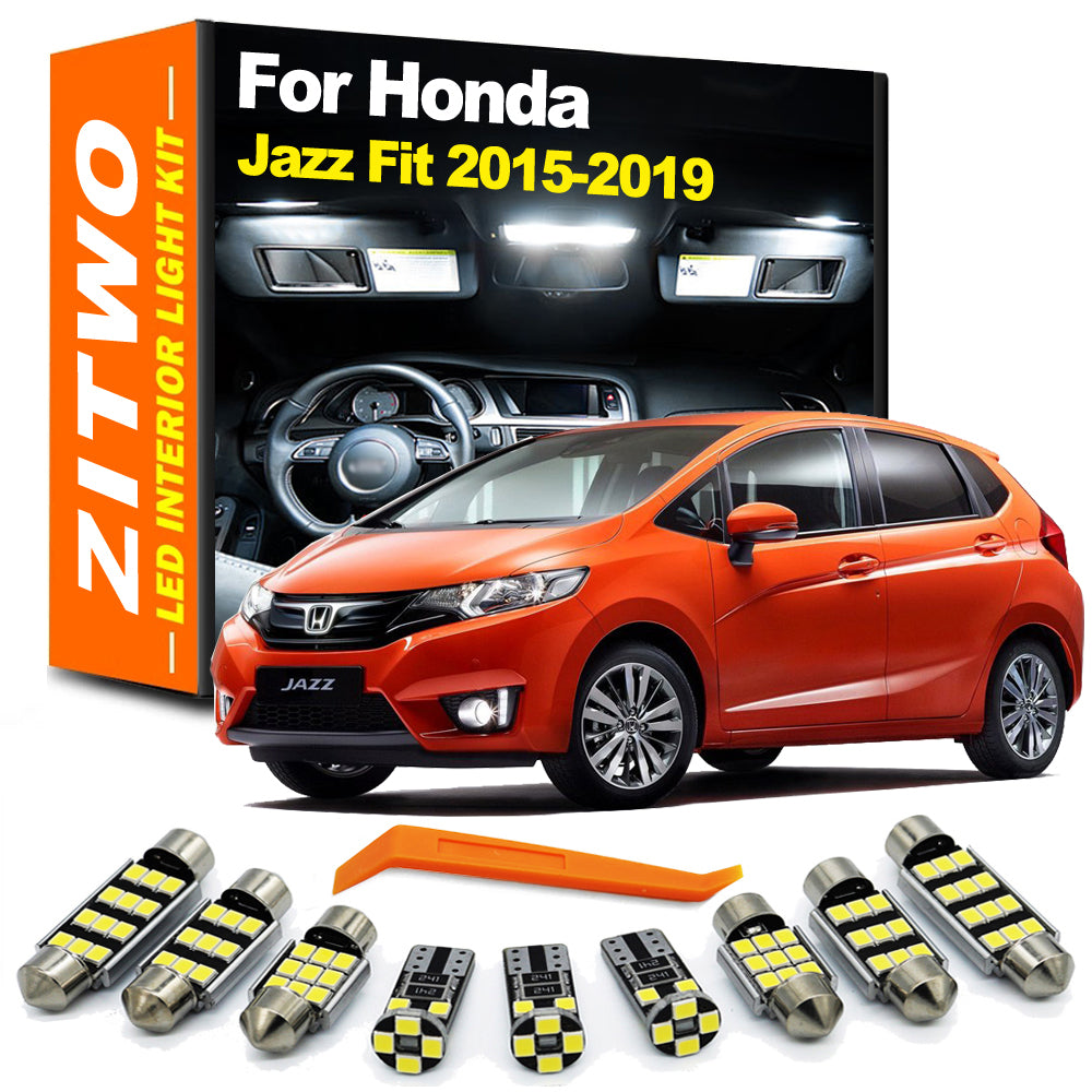 AutoGlowLED 9Pcs LED Interior Light Kit for Honda Jazz Fit 2015-2019