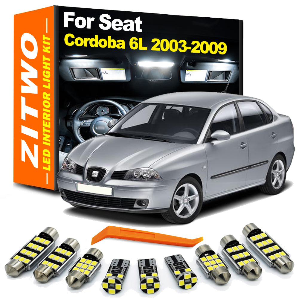 AutoGlowLED 11Pcs Canbus LED Interior Light Kit for Seat Cordoba MK3 6L/6L2 2003-2009