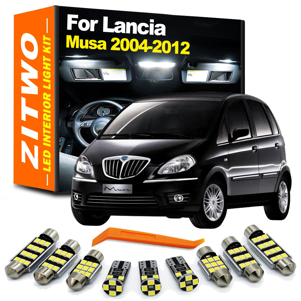 AutoGlowLED 8Pcs CANbus LED Interior Light Kit for Lancia Musa 2004-2012