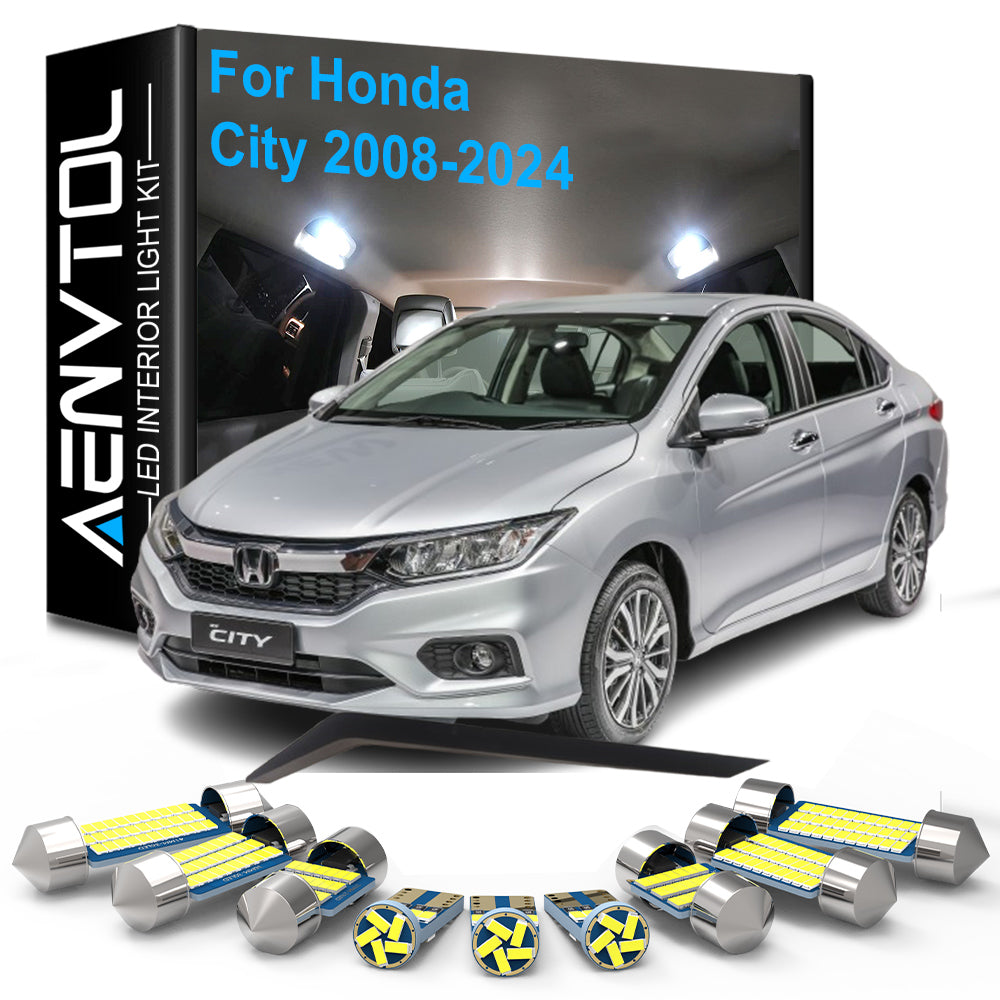 AutoGlowLED 9pcs LED Interior Light Kit for Honda City 2008-2024 Canbus Error Free