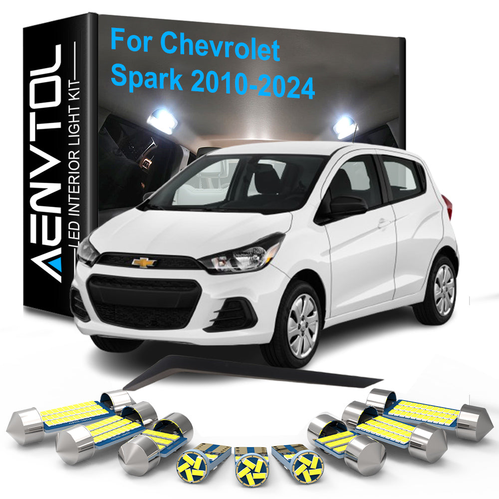 AutoGlowLED 7pc LED Interior Light Kit for Chevrolet Spark 2010-2024 Canbus