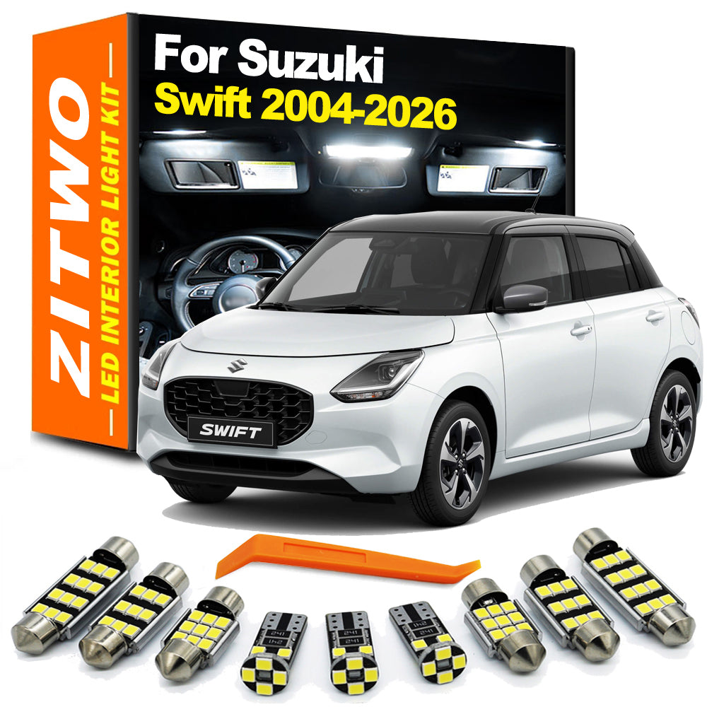 AutoGlowLED LED Interior Dome License Plate Light Kit for Suzuki Swift 2004-2026