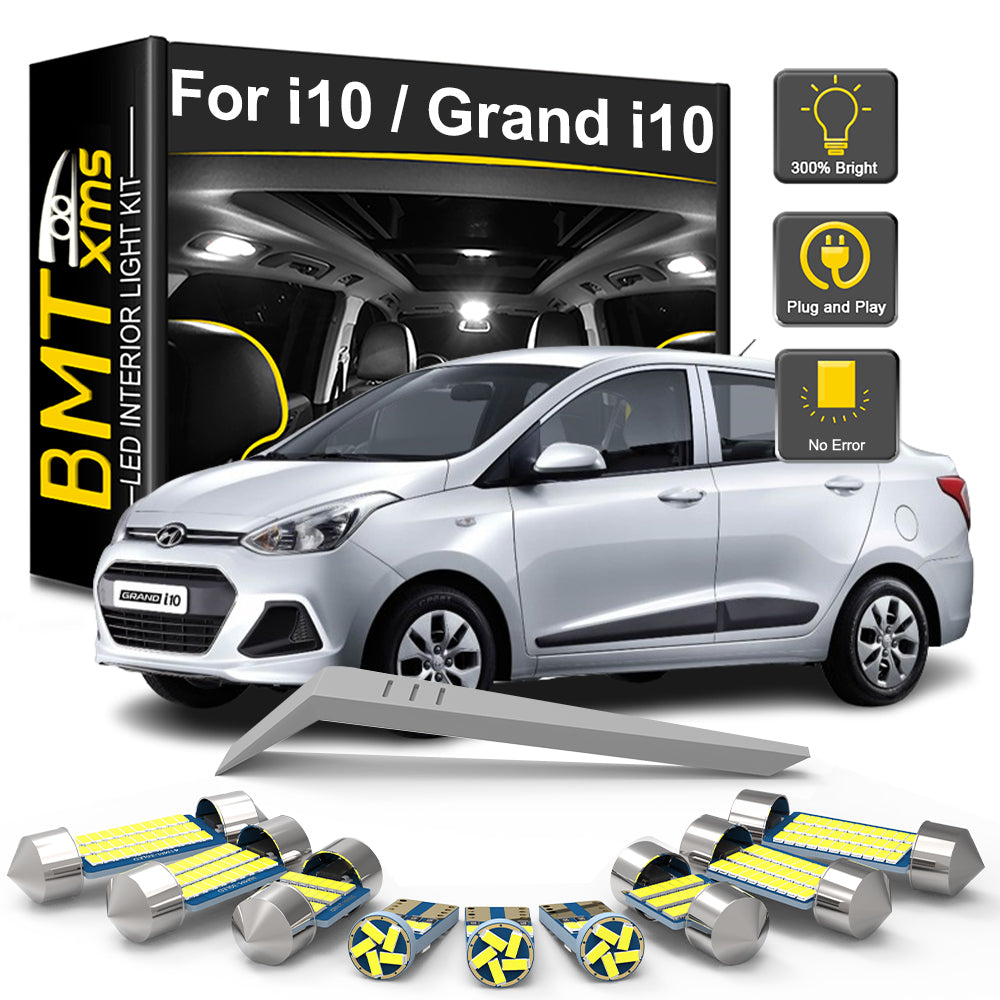 AutoGlowLED 9Pcs LED Interior Light Kit for Hyundai i10 Grand i10 N Line