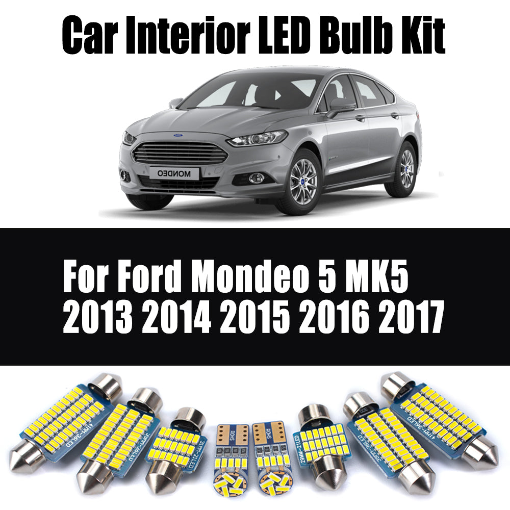 AutoGlowLED 7Pc LED Interior Light Kit for Ford Mondeo MK5 2013-2017 Canbus