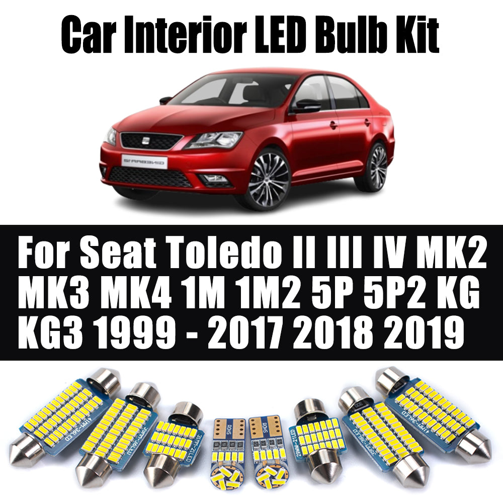 AutoGlowLED Canbus LED Interior Light Kit for Seat Toledo II III IV 1999-2019