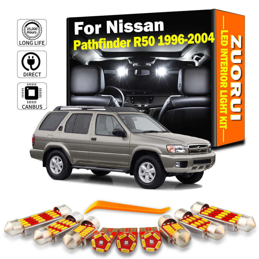 AutoGlowLED 14Pcs LED Interior Light Kit for Nissan Pathfinder R50 1996-2004