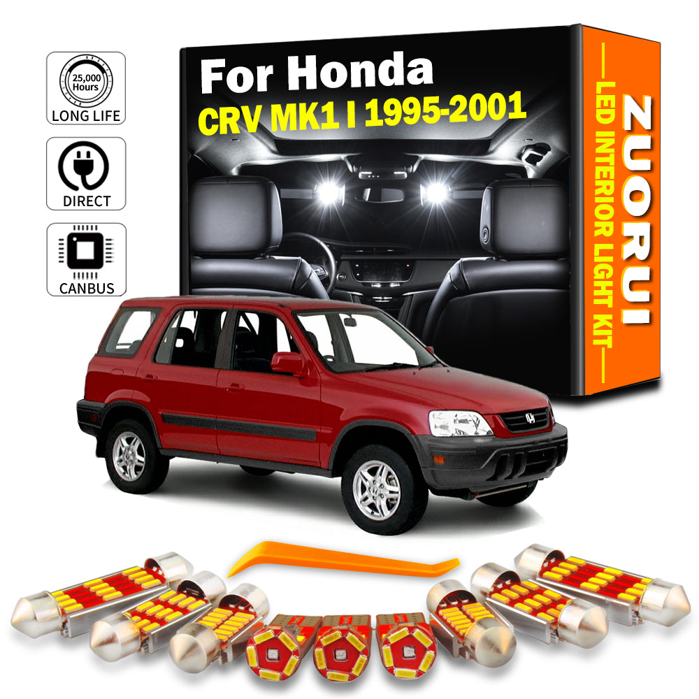 AutoGlowLED 8Pc LED Interior Light Kit for Honda CR-V MK1 1995-2001