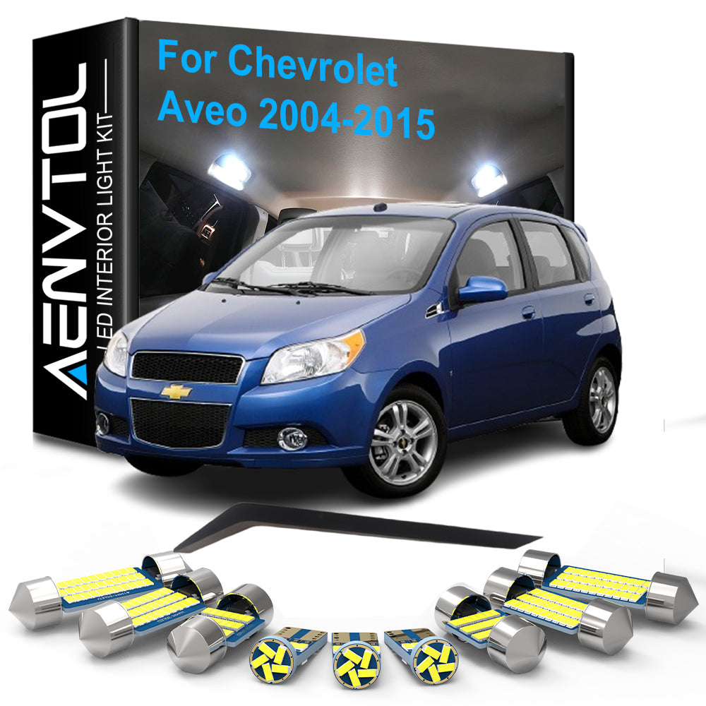 AutoGlowLED 7pc LED Interior Light Kit for Chevrolet Aveo 2004-2015 Canbus