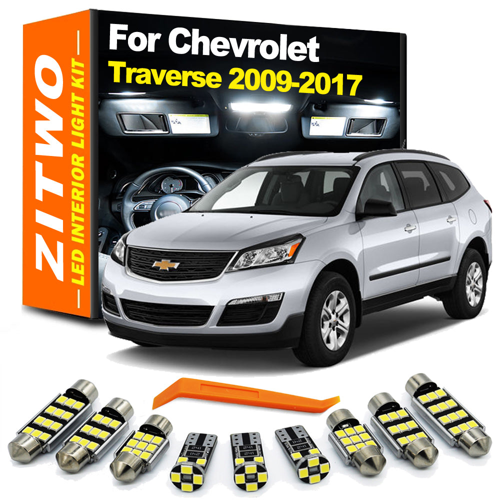 AutoGlowLED 15-Piece LED Interior Light Kit for Chevy Traverse 2009-2017