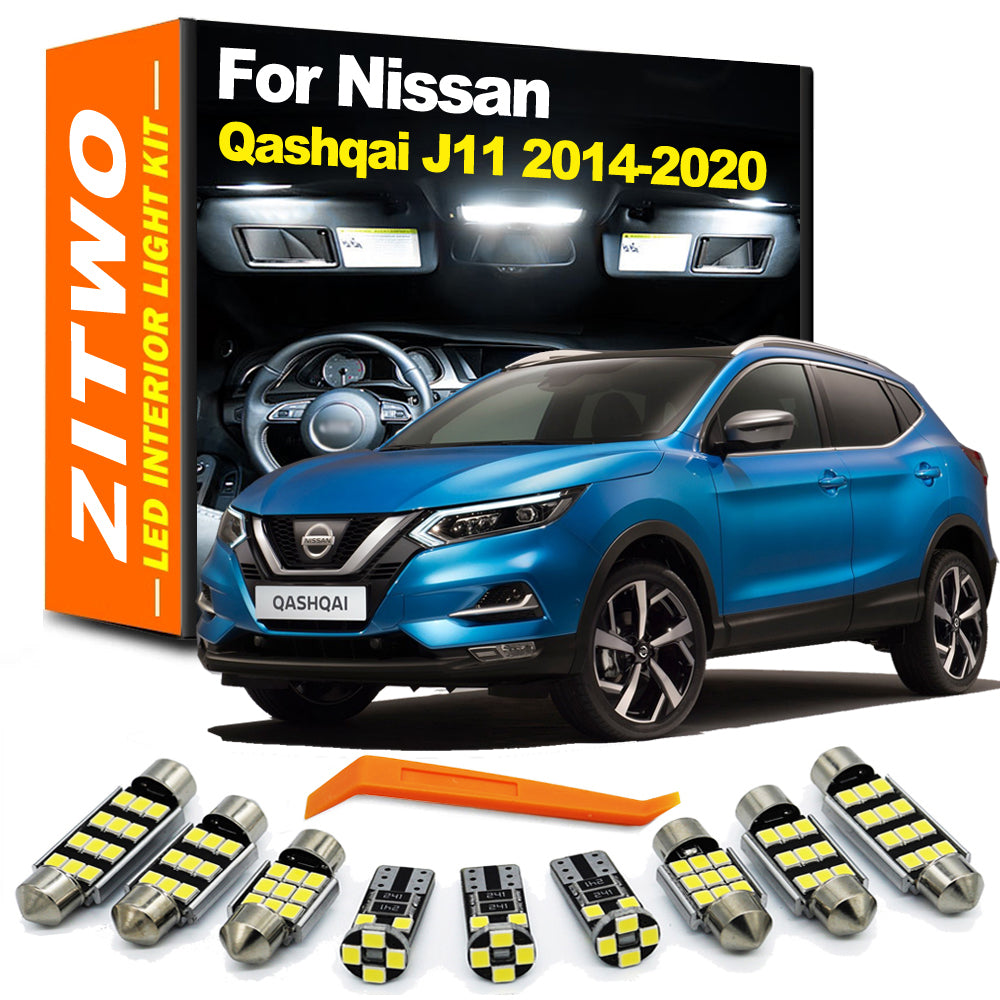 AutoGlowLED 11-Piece LED Interior Light Kit for Nissan Qashqai J11 2014-2020