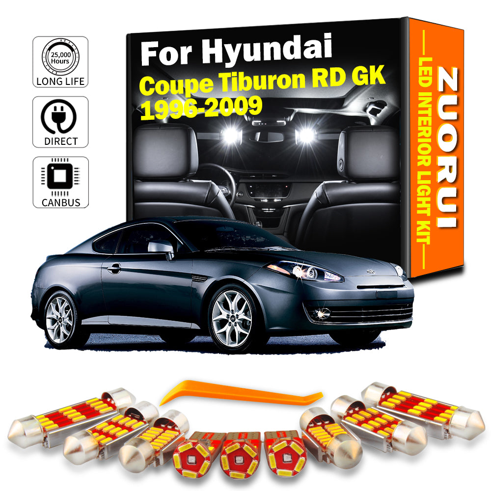 AutoGlowLED Canbus LED Interior Dome Light Kit for Hyundai Coupe Tiburon RD GK 1996-2009