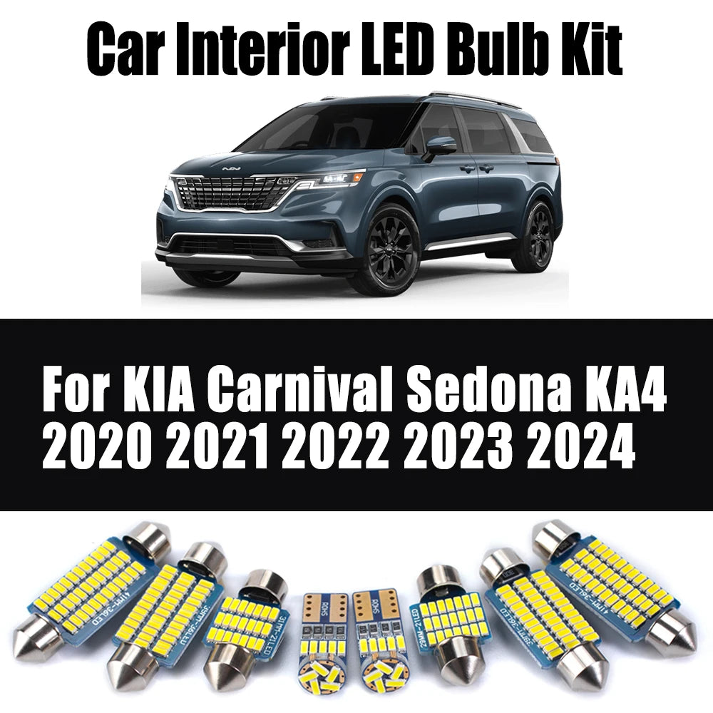 AutoGlowLED 14Pc Canbus LED Interior Light Kit for KIA Carnival Sedona KA4 2020-2024