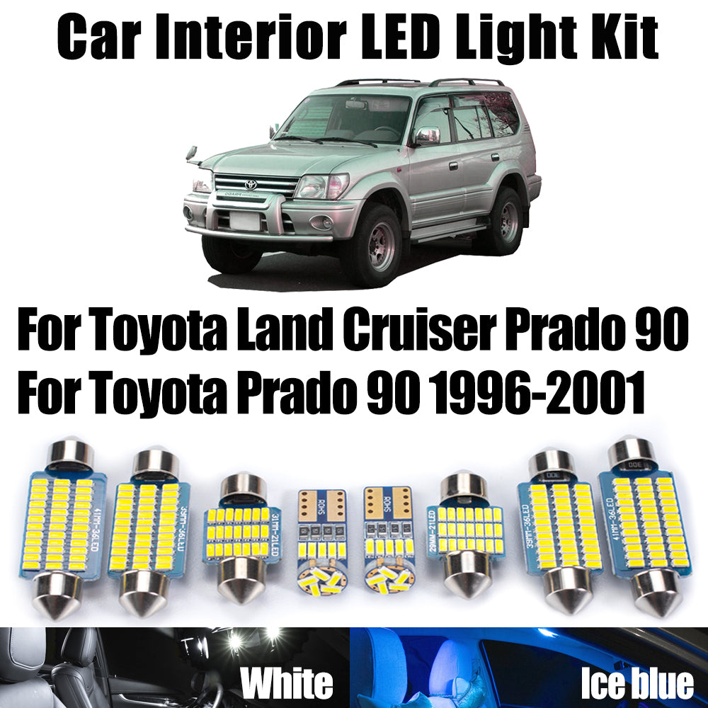 AutoGlowLED 11Pcs LED Interior Light Kit for Toyota Land Cruiser Prado 90 1996-2001 Canbus