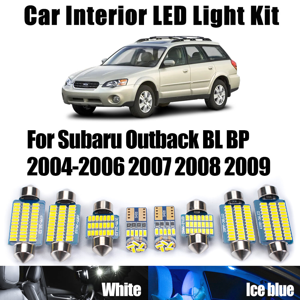 AutoGlowLED 11Pc Canbus LED Interior Light Kit for Subaru Outback BL BP 2004-2009
