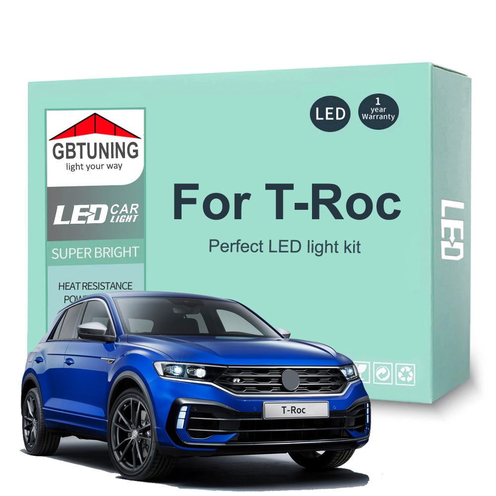 AutoGlowLED LED Interior Light Kit for VW T-ROC 2017-2020 Canbus 8Pcs