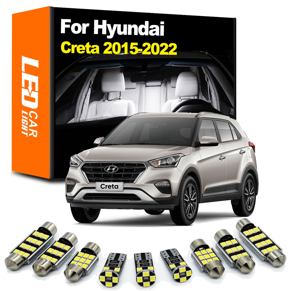 AutoGlowLED 11Pcs Interior LED Light Kit for Hyundai Creta Venue ix25 2015-2021 Canbus