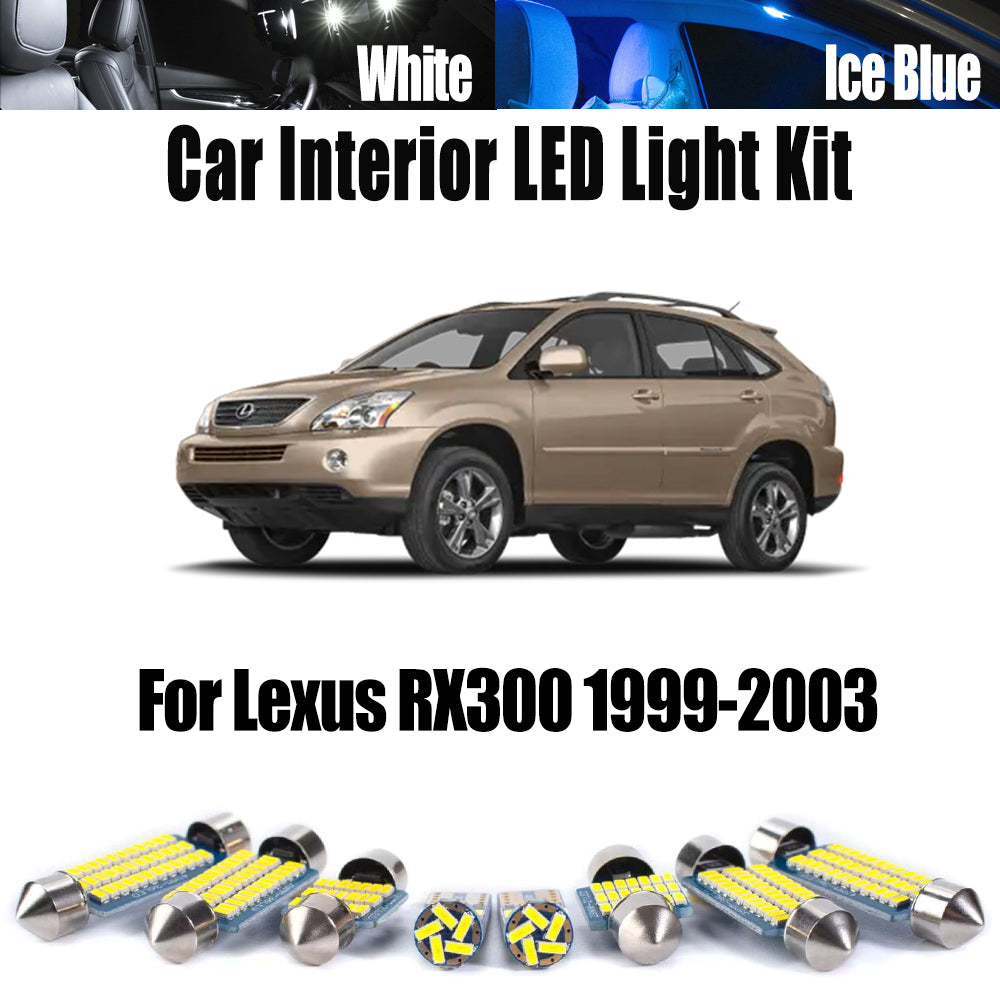 AutoGlowLED 9Pcs Canbus Interior LED Light Kit for Lexus RX300 1999-2003