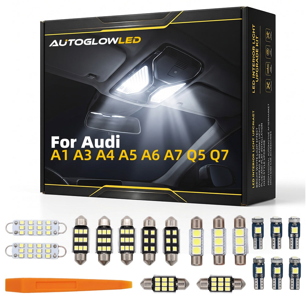 Audi LED Interior Light Kit Canbus Error Free Plug and Play for A1 8X A3 8L 8P 8V A4 B5-B8 A5 A6 C5-C7 A7 Q5 8R Q7 4L | AutoGlowLED