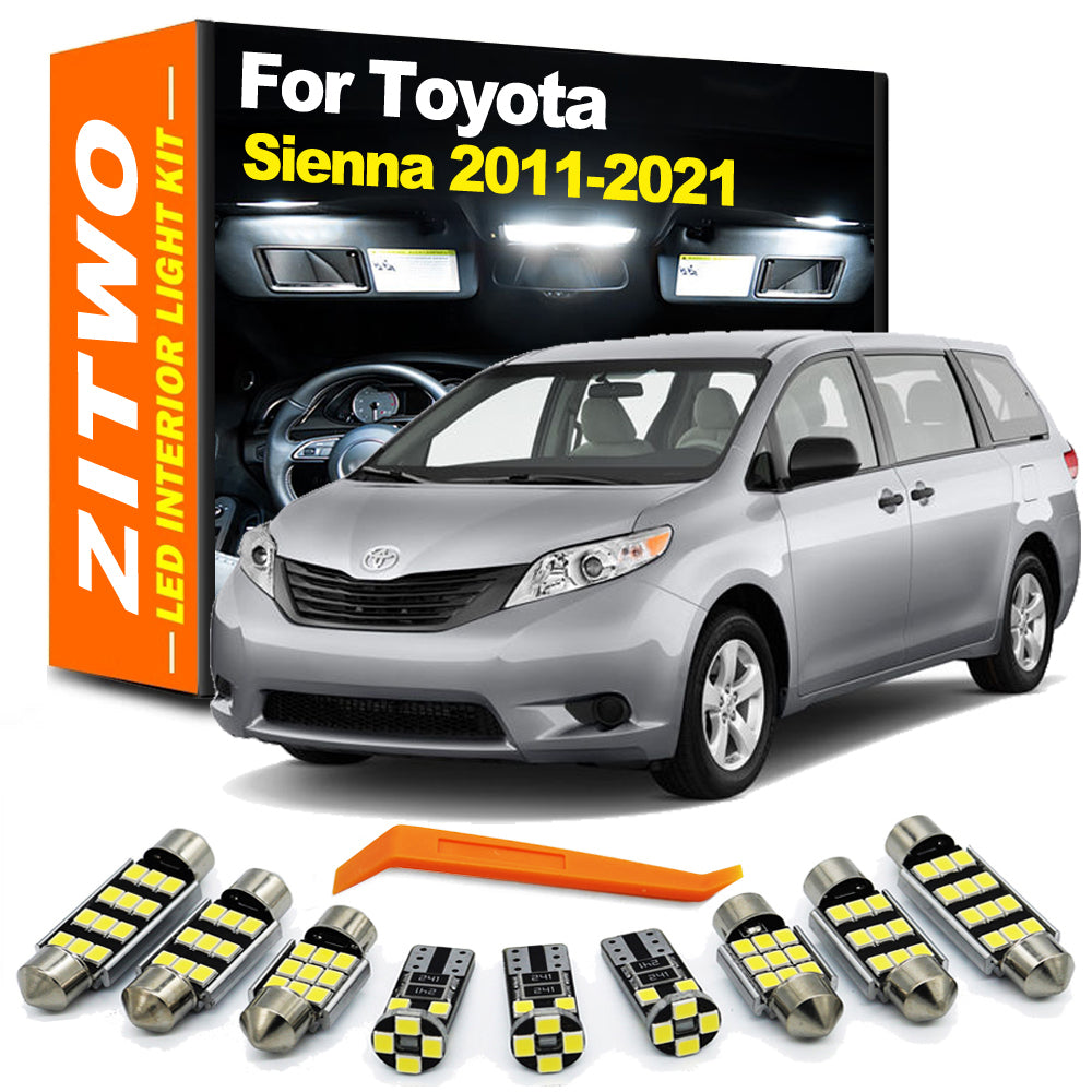 AutoGlowLED 18Pcs LED Interior Light Kit for Toyota Sienna 2011-2021