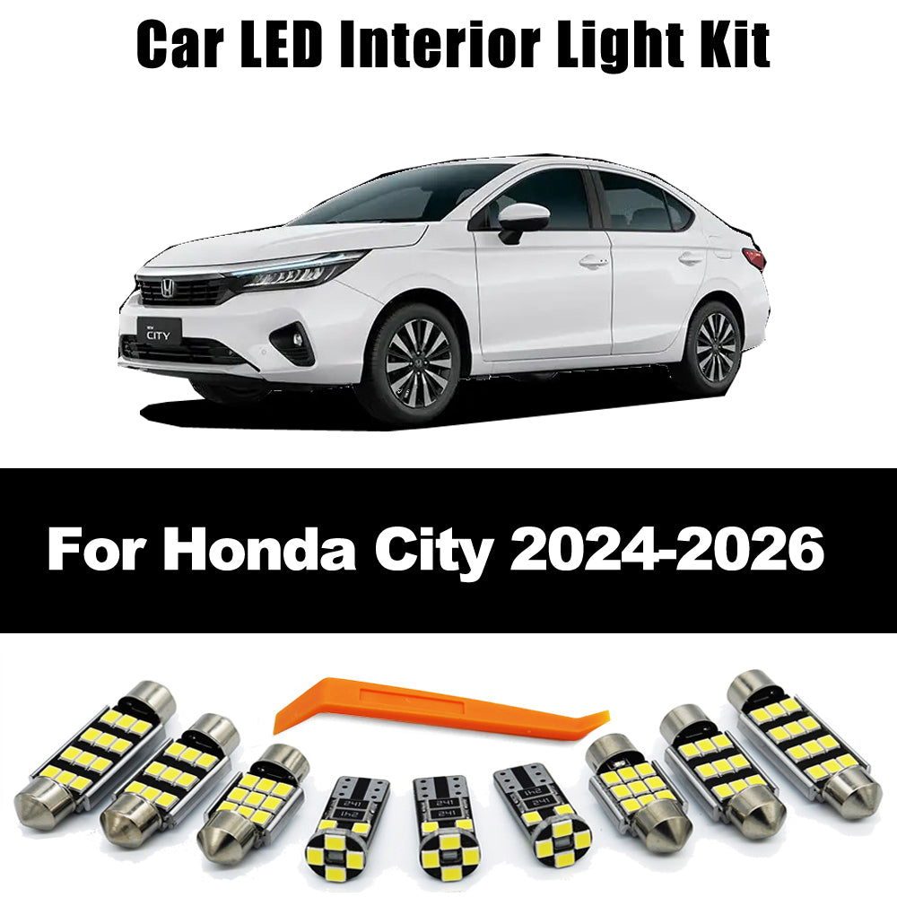AutoGlowLED 9Pcs LED Interior Light Kit for Honda City 2024-2026