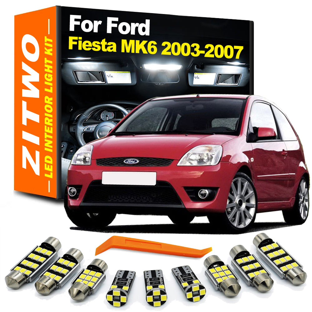 AutoGlowLED 13Pcs LED Interior Light Kit for Ford Fiesta MK6 2003-2007 Canbus