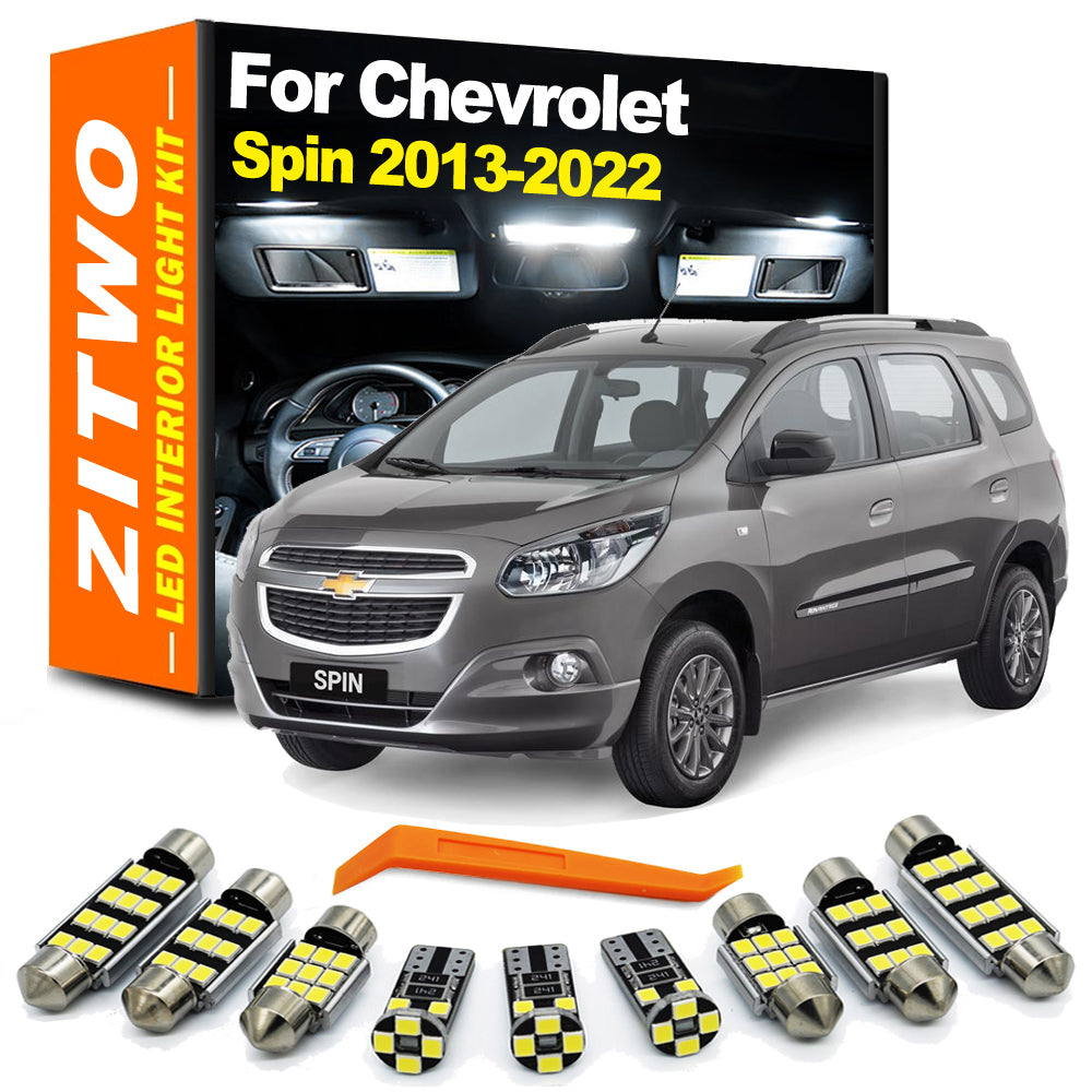 AutoGlowLED 10pc LED Interior Light Kit for Chevy Spin 2013-2022 CANbus