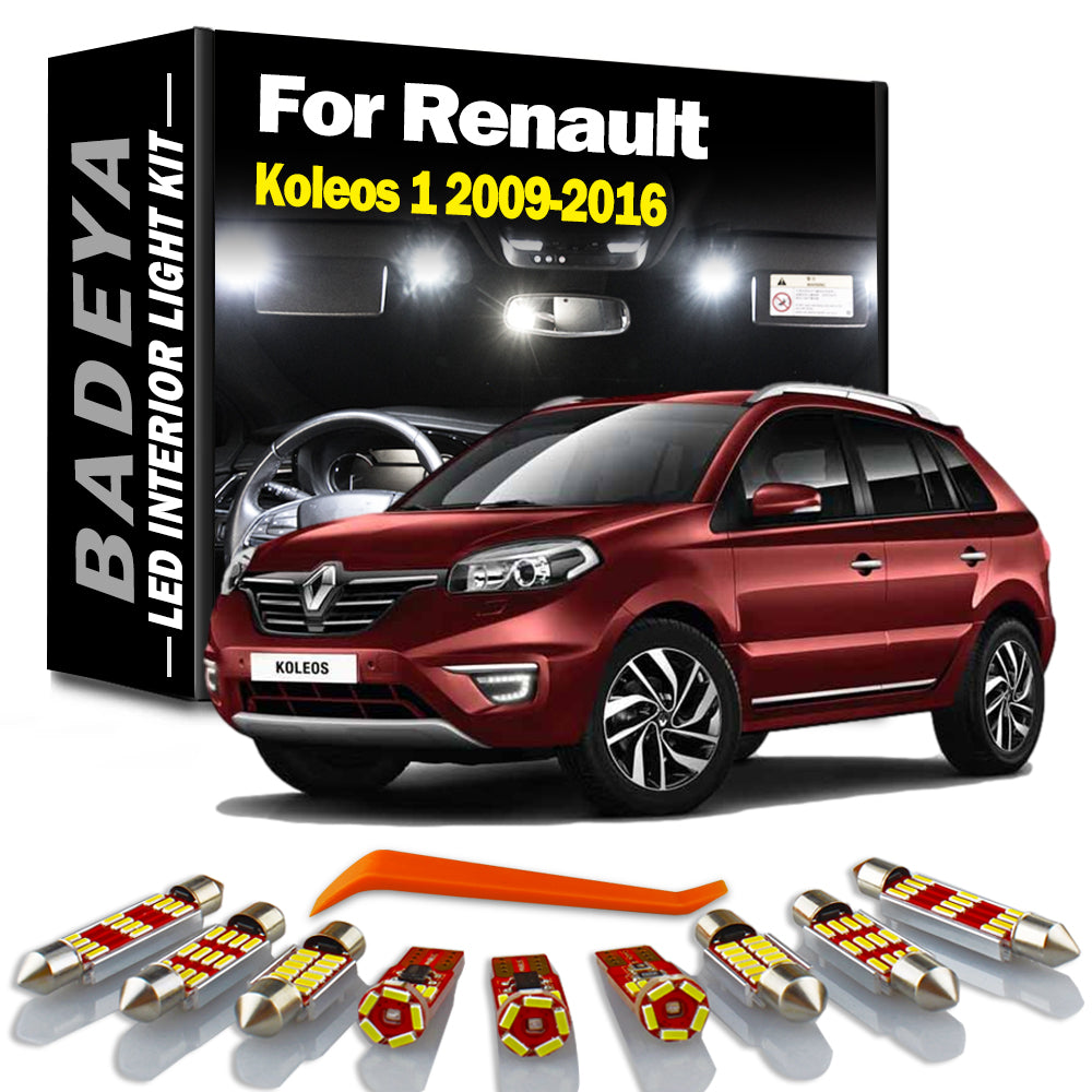 AutoGlowLED 13Pc Canbus LED Interior Light Kit for Renault Koleos 2009-2016