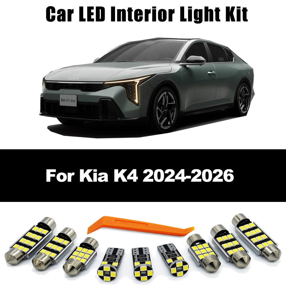 AutoGlowLED 6Pcs Canbus LED Interior Light Kit for Kia K4 2024-2026