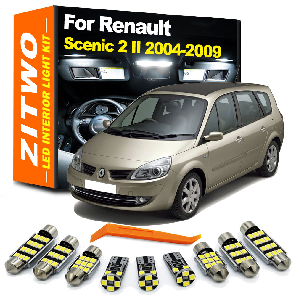 AutoGlowLED 16-Piece Canbus LED Interior Light Kit for Renault Scenic II 2004-2009