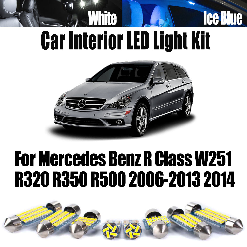 AutoGlowLED 22Pcs Canbus LED Interior Light Kit for Mercedes Benz R Class W251 R320 R350 R500 2006-2014
