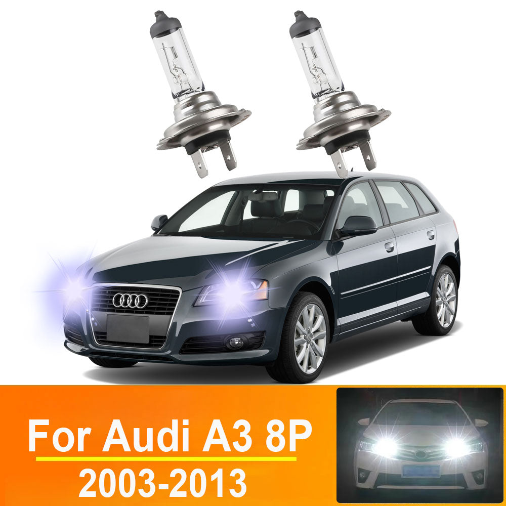 AutoGlowLED H7 Halogen Headlight Bulbs for Audi A3 8P 2003-2013, 2PCS