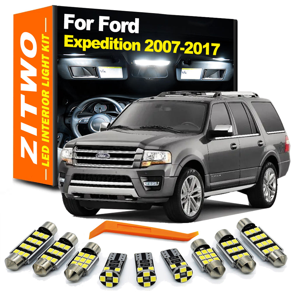 AutoGlowLED LED Interior Light Kit for Ford Expedition 2007-2017, 14 Pcs