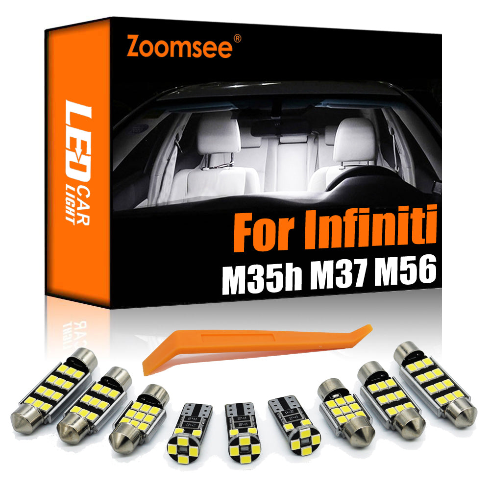 AutoGlowLED 16Pc Interior LED Light Kit for Infiniti M35h M37 M56 2011-2013 Canbus