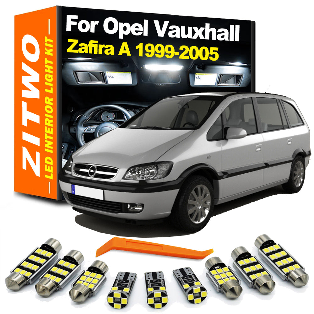 AutoGlowLED 12Pcs Error Free Interior LED Light Kit for Opel Vauxhall Zafira A 1999-2005