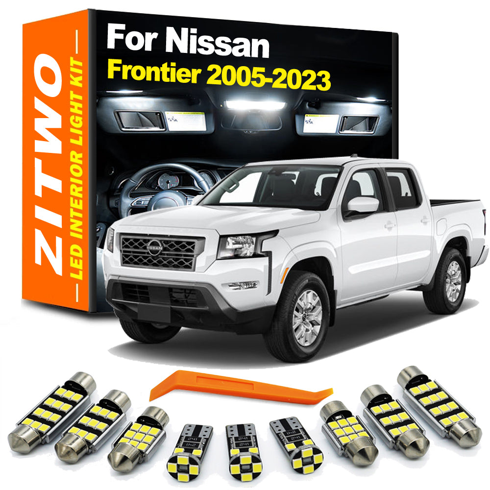 AutoGlowLED 10-Piece LED Interior & License Plate Light Kit for Nissan Frontier 2005-2023