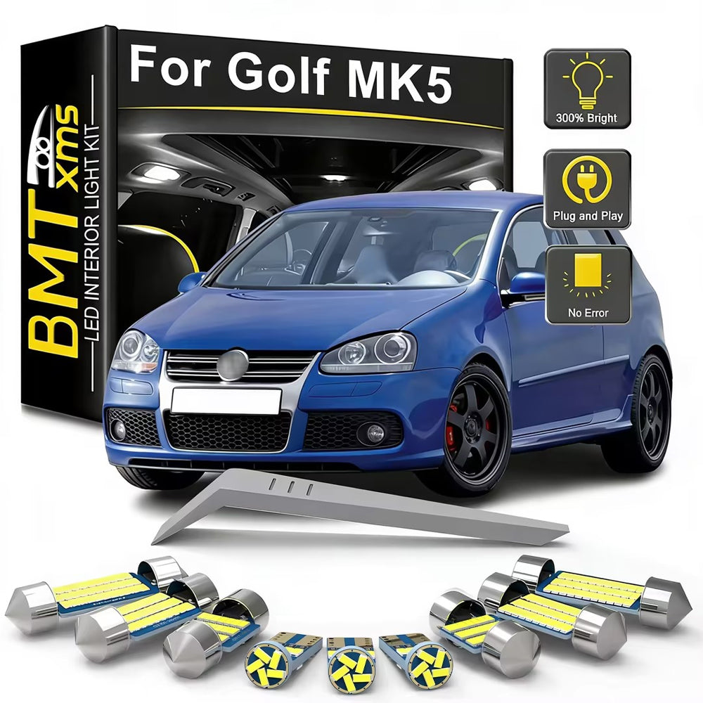 AutoGlowLED 14Pc LED Interior Light Kit for VW Golf MK5 GTI 2006-2009