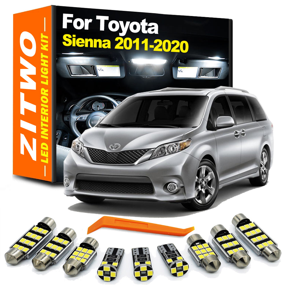 AutoGlowLED 18Pcs LED Interior Light Kit for Toyota Sienna 2011-2020