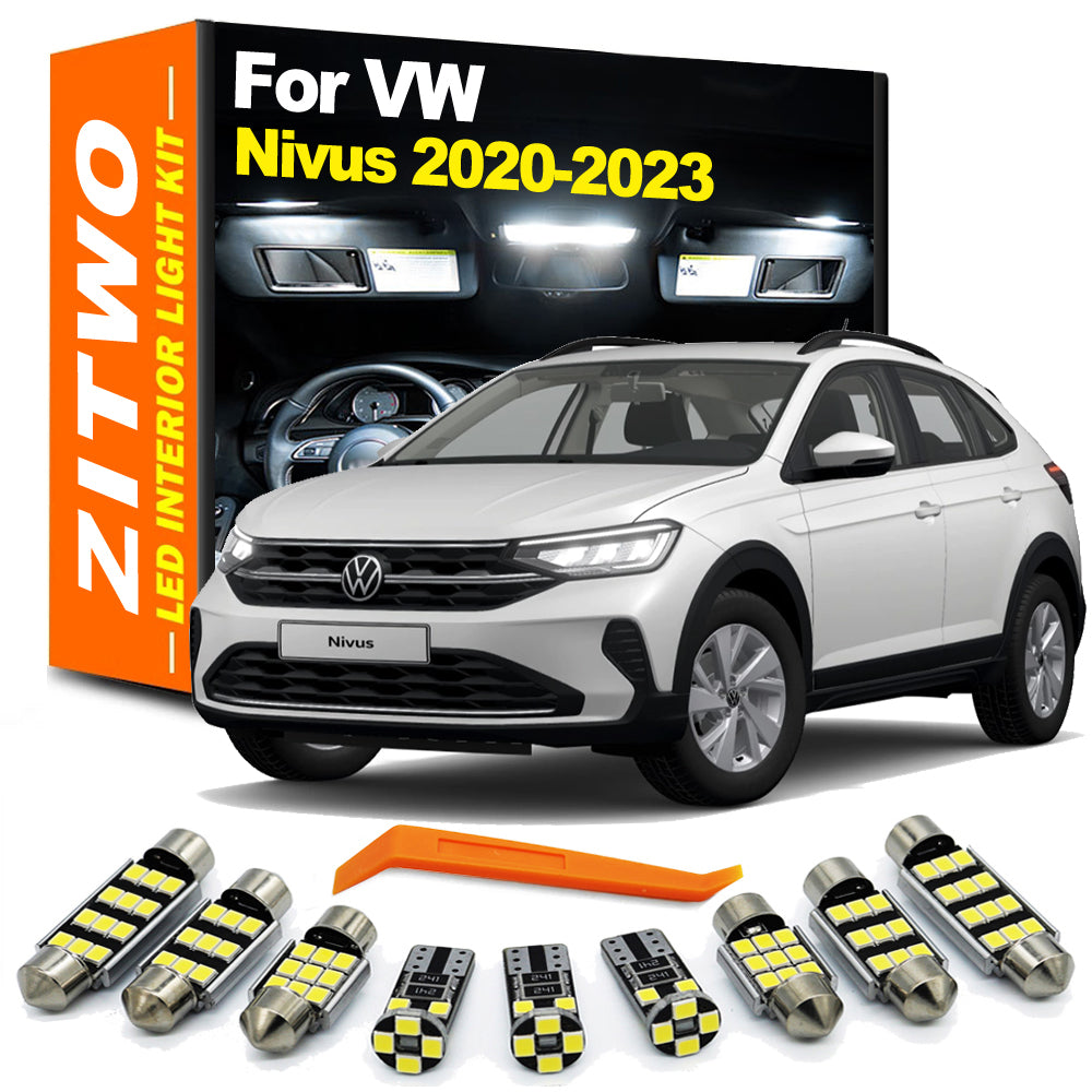 AutoGlowLED 10Pcs LED Interior Light Kit for VW Nivus 2020-2023