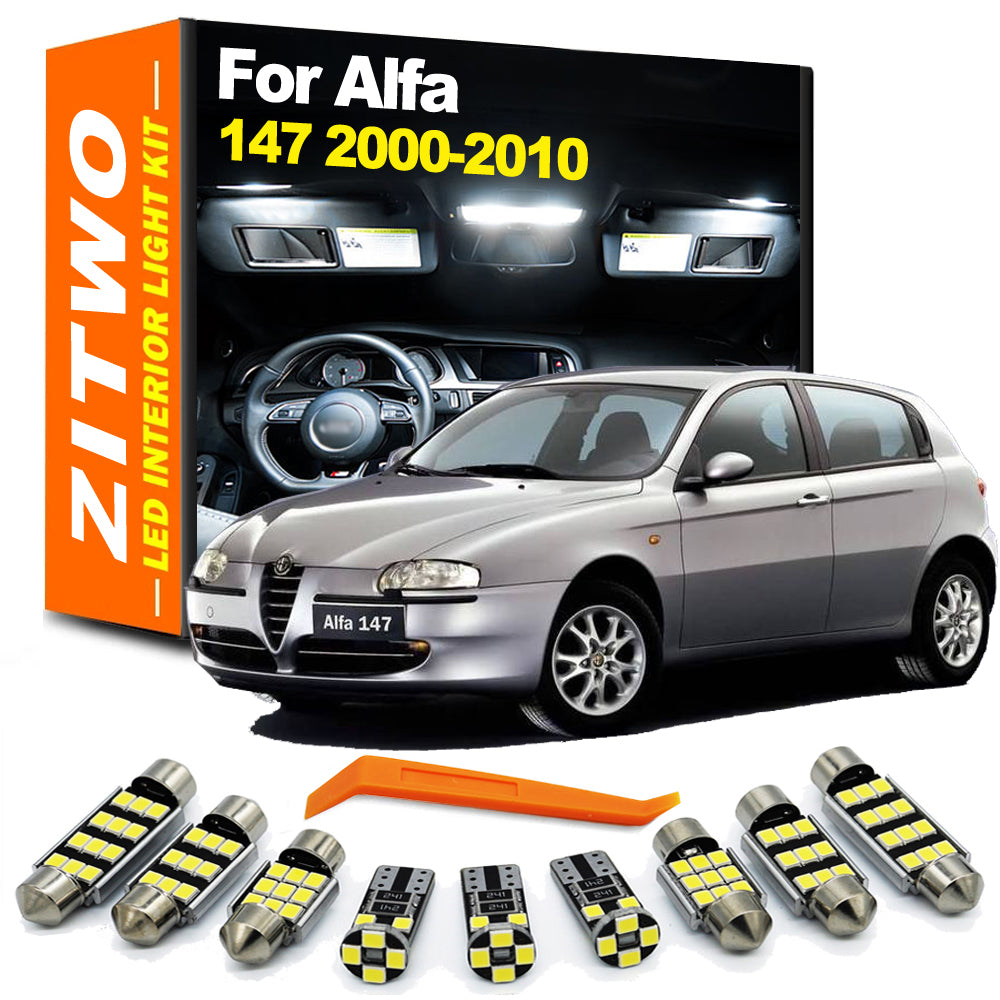 AutoGlowLED Canbus LED Interior Light Kit for Alfa Romeo 147 2000-2010 (10Pcs)