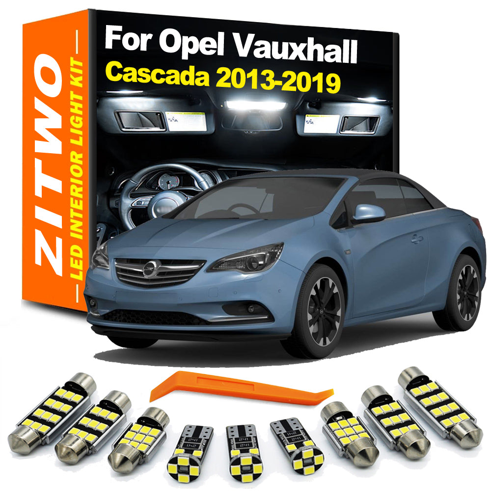 AutoGlowLED 11Pcs LED Interior Light Bulb Kit for Opel Vauxhall Cascada 2013-2019