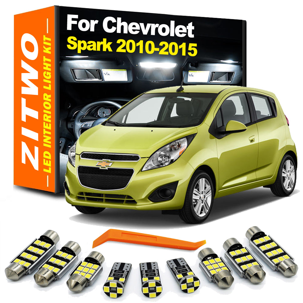 AutoGlowLED 9Pcs Canbus LED Interior Light Kit for Chevy Spark 2010-2015