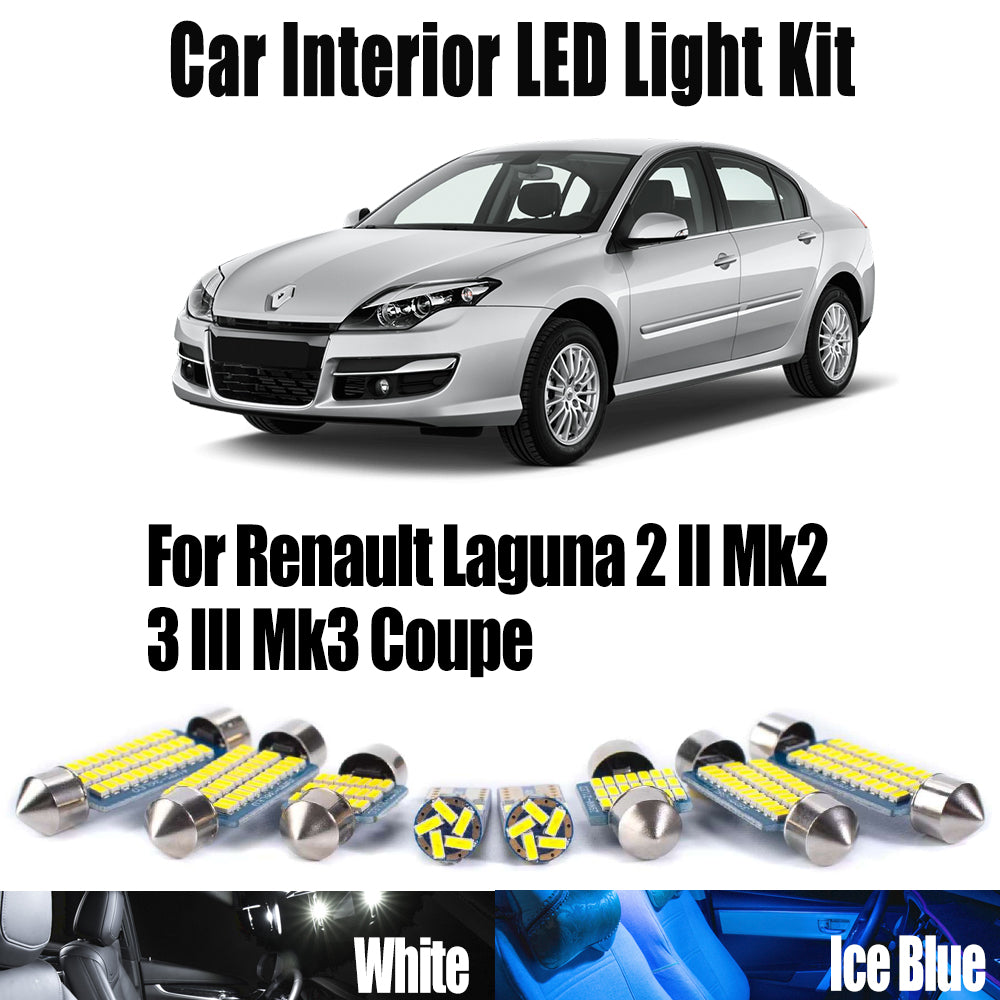 AutoGlowLED LED Interior Light Kit for Renault Laguna 2, Laguna 3, Laguna Coupe – Canbus Error-Free